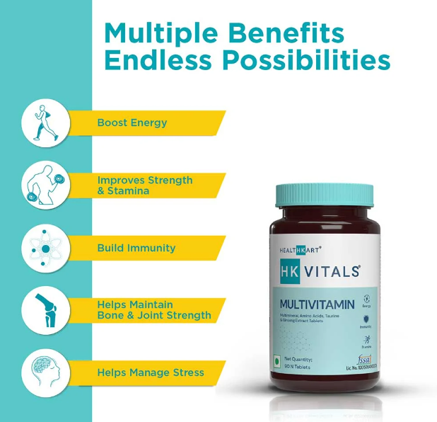 Get a Complete Overview of HealthKart HK Vitals Multivitamin 90 Tablets and Learn How it Can Benefit You