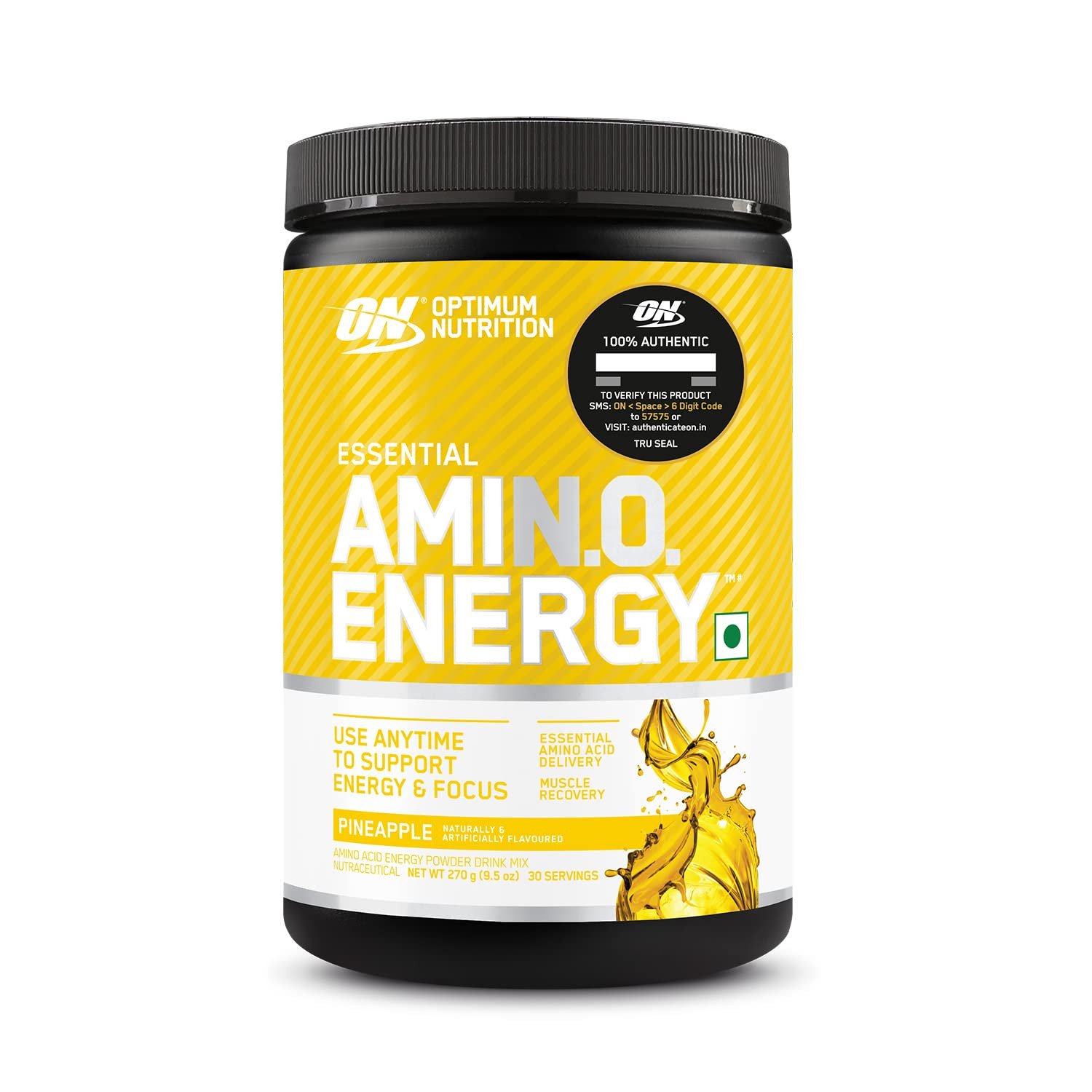 Optimum Nutrition Amino Energy, Amino Acids, BCAA, Anytime Energy Formula, Supports Energy & Focus, 270gm Pineapple (30 serves)