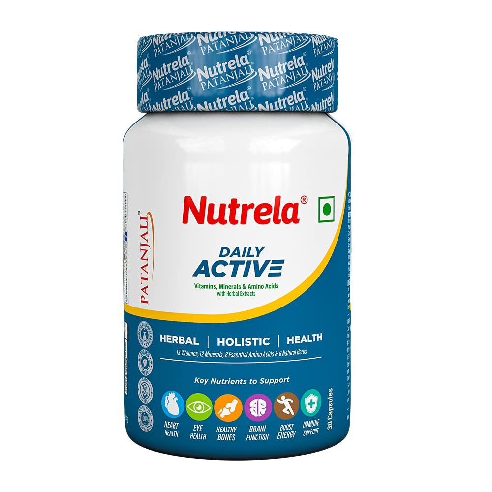 Nutrela Daily Active Multivitamin for Men & Women - 30 Veg Capsules